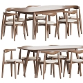 IKEA modern dining table and chair combination 3d model