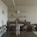 Cozy Living Dining Room Interior With Beige Sofa Wooden Armchair And Large Window