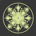 White Circular Ceiling Medallion With Intricate Floral Patterns And Central Design 3d model