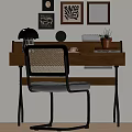 Table and Chair Combination Locker Table Lamp Floor Lamp 3d model