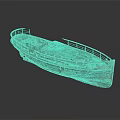 Old Wooden Boat With Weathered Surface Rustic Railings Red Bottom Vintage Design