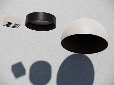 Modern Downlights And Spotlights With Black White Designs And Shadow Effects 3d model