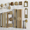 New Chinese Handle Brass Handle Handle Classical Handle Wardrobe Door Handle 3d model