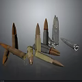 Various Types Of Bullets With Different Calibers And Metallic Casings On Black Surface