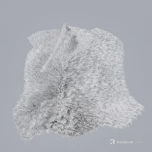 Soft Fluffy Shaped Carpet with Plush Texture for Living Room Home Decor 3d model 