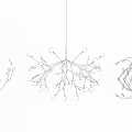 Modern Artistic Pendant Lights with Metal Structure and Glass Decorations for Interior Design