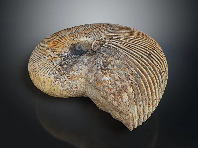 Natural Ammonite Fossil Decorative Ornament With Textured Surface For Home Decor 3d model