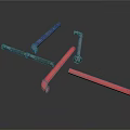 Colorful Industrial Tools Set Including Wrenches And Metal Rods