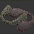 Gray Textured Neck Pillow With Loop Design And Two Earpad Like Parts For Daily Use
