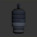 Futuristic Military Grenade Weapon With Metallic Casing Ring Handle And Blue Light Indicators