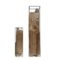 Natural Wooden Decorative Ornament Pieces With Water Feature Wall And Stone Floor