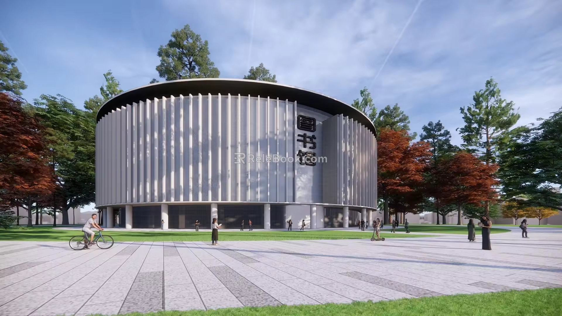 Modern Library Architecture Library 3d model