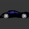 Futuristic Concept Car With Sleek Dark Metallic Body Purple Interior And Transparent Windows