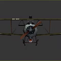 Vintage Brown Biplane With Detailed Pink Design Retro Wings And Classic Propeller Structure