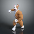 Muscular Dog Character 3D Model With Standing Pose And Strong Physique Figure