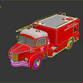 Red San Francisco Fire Department Truck Model With White Roof And Ladder