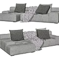 Modern corner sofa multiplayer sofa 3d model