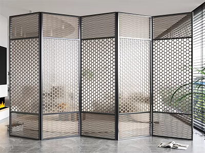 new chinese style screen 3d model