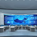 Modern Command Center Hall 3d model