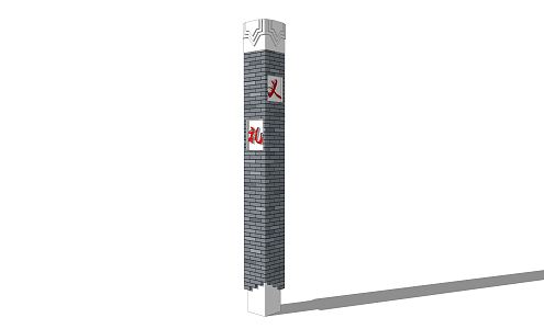 Chinese style column landscape column 3d model