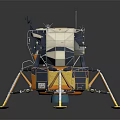 Lunar Module Model Featuring Landing Legs Reflective Surface And Golden Components