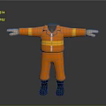 High Visibility Orange Safety Workwear With Reflective Stripes And Black Boots