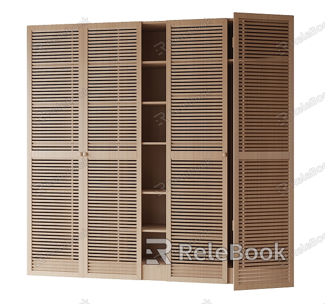 Solid wood wardrobe model