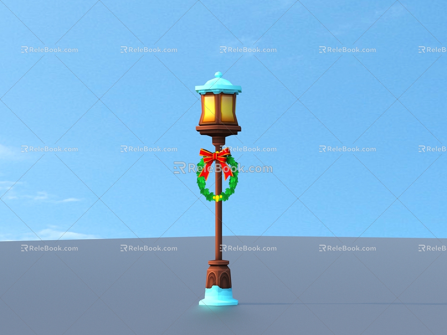 Cartoon street light sketch scene 3d model