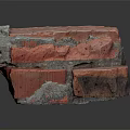 Stacked Red Bricks With Weathered Texture And Rough Surface For Construction Use 3d model
