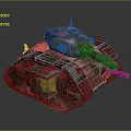 Weathered Military Tank Featuring Turret Cannon Armored Tracks And Texture Details