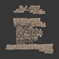 Scenic Natural Landscape Featuring Rustic Gray Stone Wall with Irregular Blocks