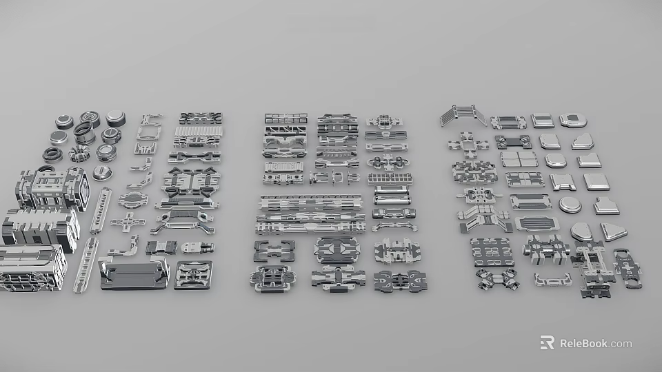 High Quality Hardware Tools Including Screws Nuts Washers Brackets And Connectors 3d model