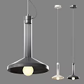 Modern Pendant Lights with Sleek Metallic Design and Illuminated Bulb for Interior Decor