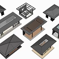 Various Modern Architectural Roof Structure Models With Different Designs And Shapes 3d model