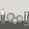 Illuminated Modern Outdoor Lights With Cylindrical Spherical And Square Shapes For Garden Decor