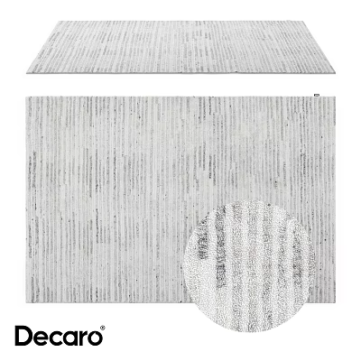 Modern Gray Striped Square Rug With Woven Textured Pattern For Indoor Spaces 3d model