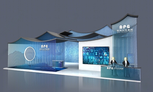 Modern Exhibition Hall Booth 3d model