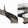 modern revolving staircase 3d model