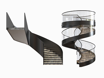 modern revolving staircase 3d model