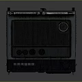Vintage Headphone Speaker With Worn Texture Classic Knobs Buttons And Dark Blue Black Design
