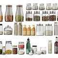 Glass Spice Jars With Lids Transparent Design For Kitchen Spices Grains And Beans Storage