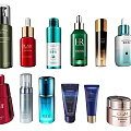 Luxury Perfume And Cosmetics Skincare Bottles With Various Colorful Sleek Designs