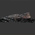 Layered Geological Terrain With Blue Purple Brown Gray Textures And Folded Rock Structures