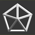 White Geometric Pyramid Frame Structure With Triangular Design And Reflective Surface
