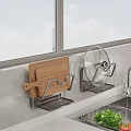 Wall Mounted Cutting Board And Pot Lid Holders For Kitchen Sink Area Organization