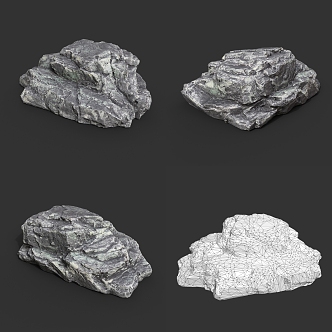 Rock Block Stone Obsidian Natural Landscape 3d model