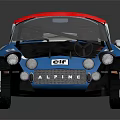 Blue Racing Car With Red Roof White Stripes Number 17 And Stylish Racing Logos