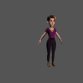 Game Movie Character Female With Short Hair Purple Top And Dark Pants