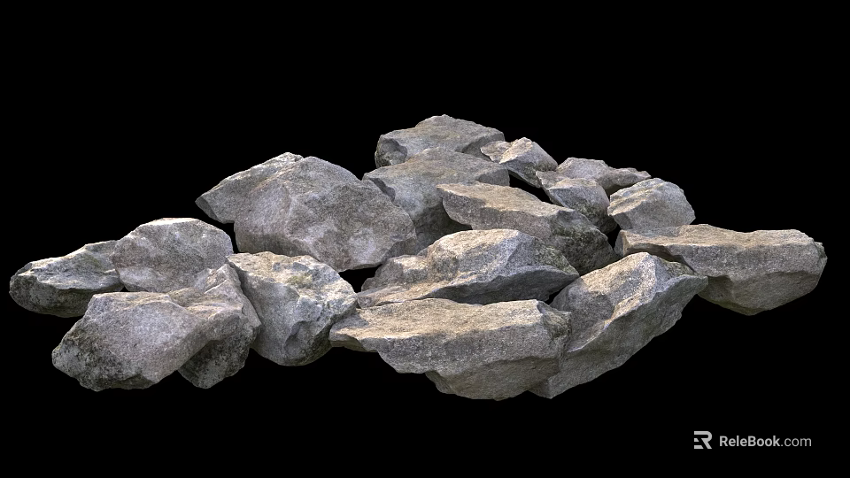 Natural Stone And Wood Pieces With Rough Textures For Decorative Projects 3d model 