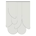 Elegant Light Colored Curtains With Layered Curved Shapes And Sheer Fabric